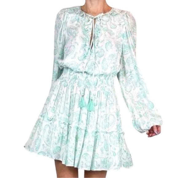 House of Harlow 1960 Dresses & Skirts - House of Harlow 1960 Paisley Print Long Sleeve Smocked Mini Dress